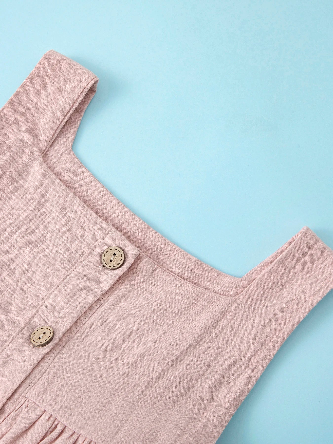 Summer Princess Dress: Solid Color Pleated Sleeveless Cotton