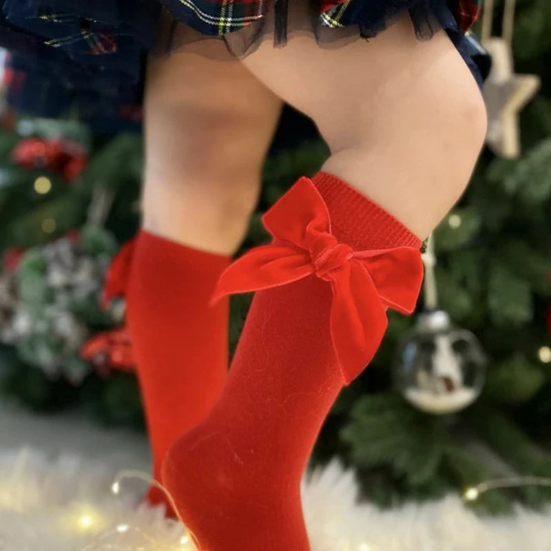 Bow Knee High Socks for Baby Girls