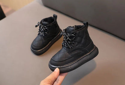 Plaid Fashion Kids Snow Boots