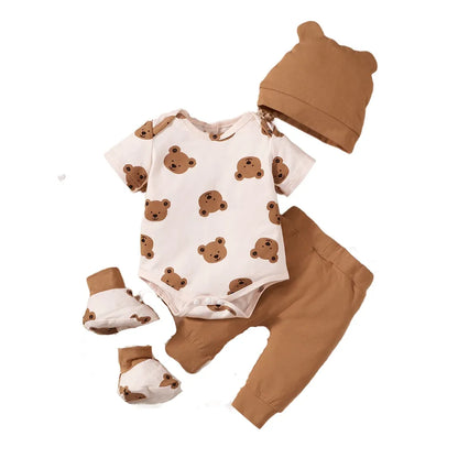 Bear Print Set for Newborn Boys