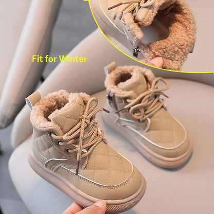 Plaid Fashion Kids Snow Boots