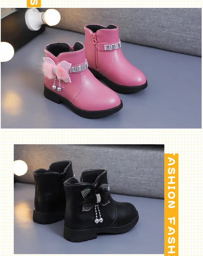 Cozy Mid-Length Leather Boots for Stylish Kids