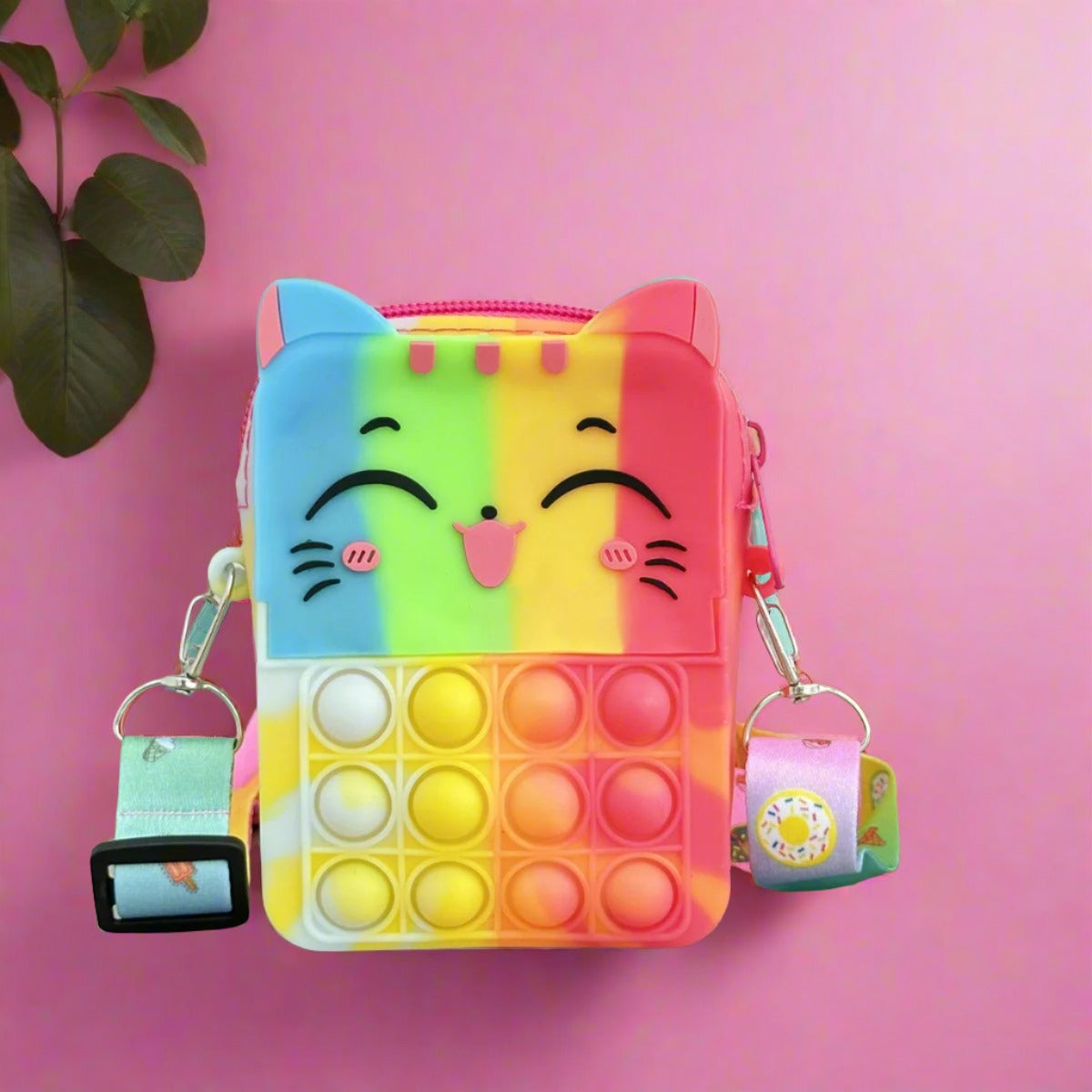 Girls Cute Cat Messenger Bag: Stylish & Educational