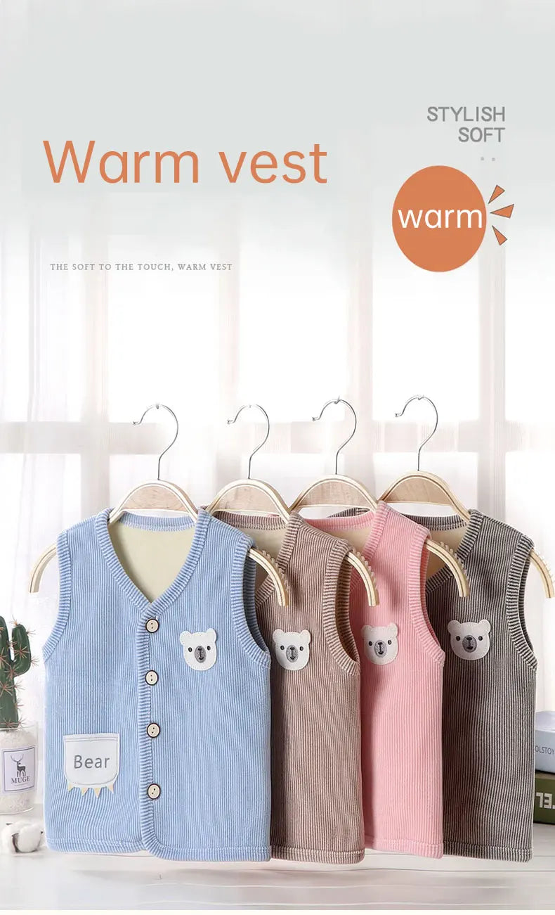 Kids Thicken Velvet-Lined Waistcoat