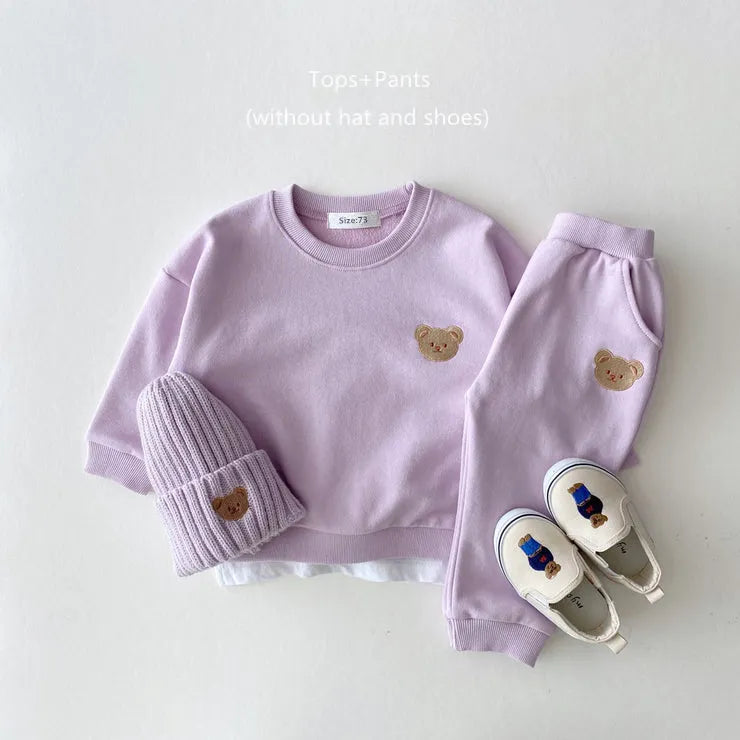 Fashion Toddler Bear Sweatshirt Set