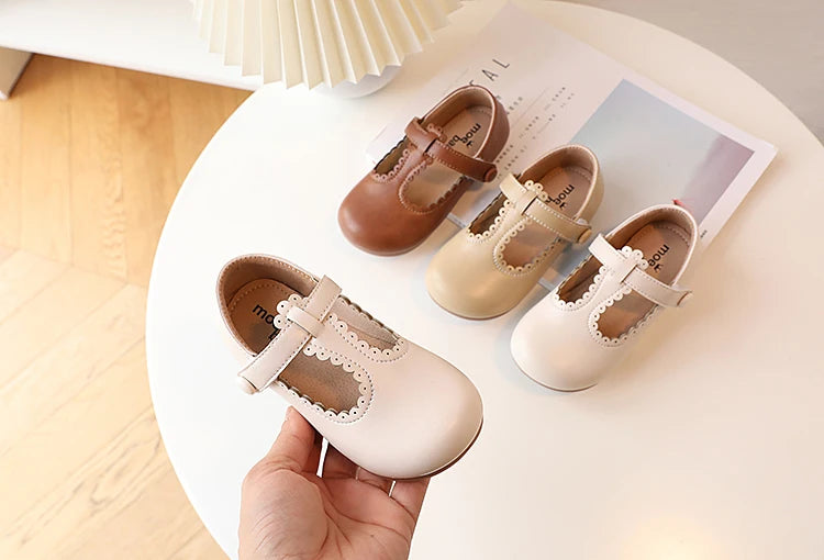 Princess T-Strap Leather Flats: Sweet Retro Dress Shoes