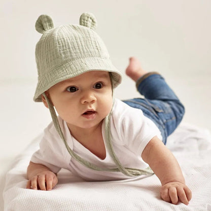 Muslin Baby Sun Hat: Cotton Bucket Hat for Girls and Boys