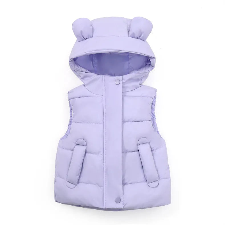 Toddler Hooded Cotton Padded Vests (1Yrs-7Yrs)