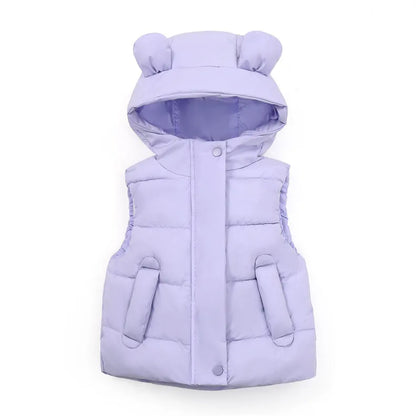 Toddler Hooded Cotton Padded Vests (1Yrs-7Yrs)