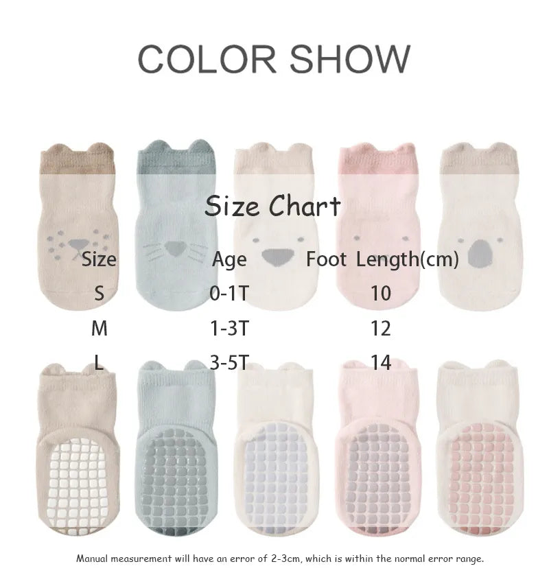5 Pairs Anti-Slip Cartoon Baby Socks - Toddler Accessories