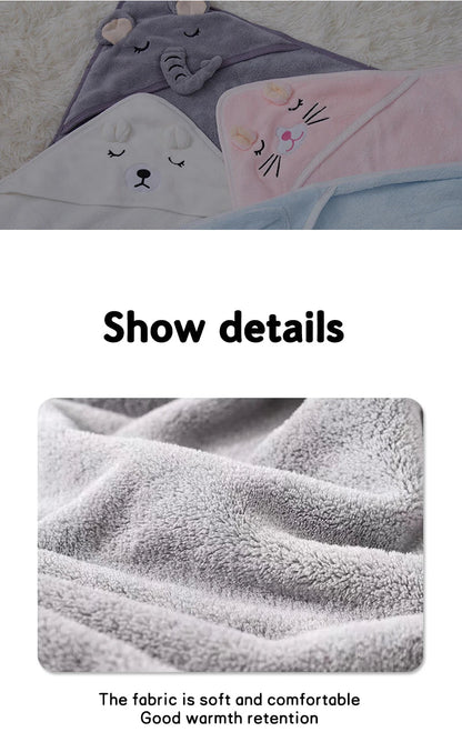 Super Soft Cartoon Hooded Baby Bath Towel - Cozy and Cute