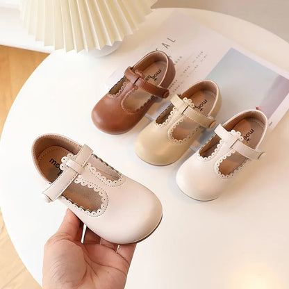 Princess T-Strap Leather Flats: Sweet Retro Dress Shoes