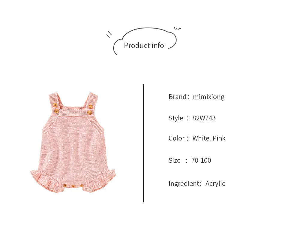 Knitted Baby Girls Summer Rompers