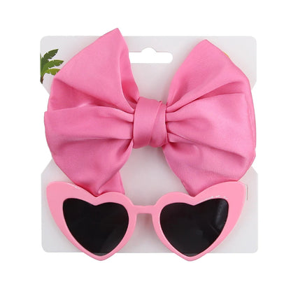 Heart Sunglasses & Bow Headband Set: Kids Fashion