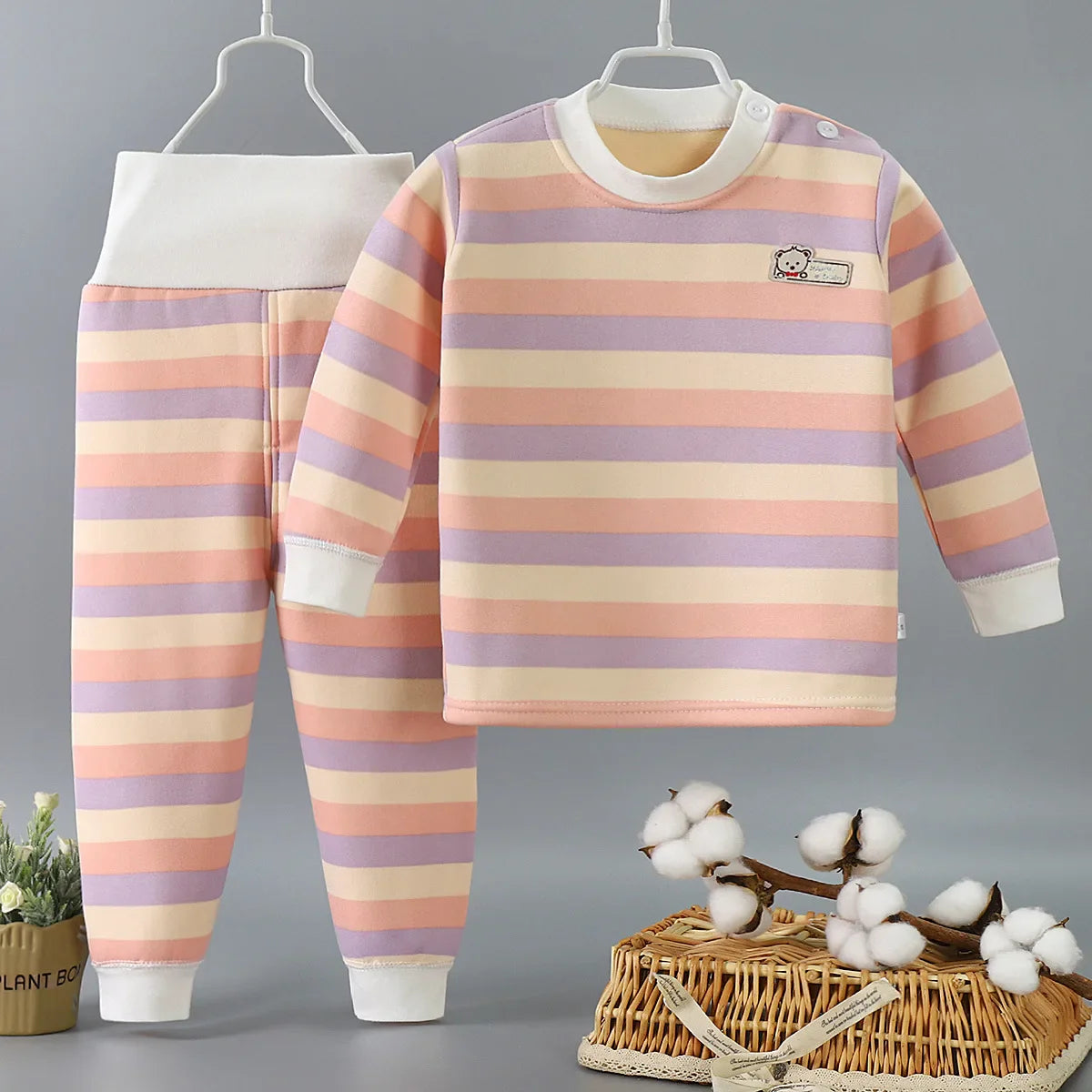 Warm Plush Kids Clothing Sets for Autumn/Winter