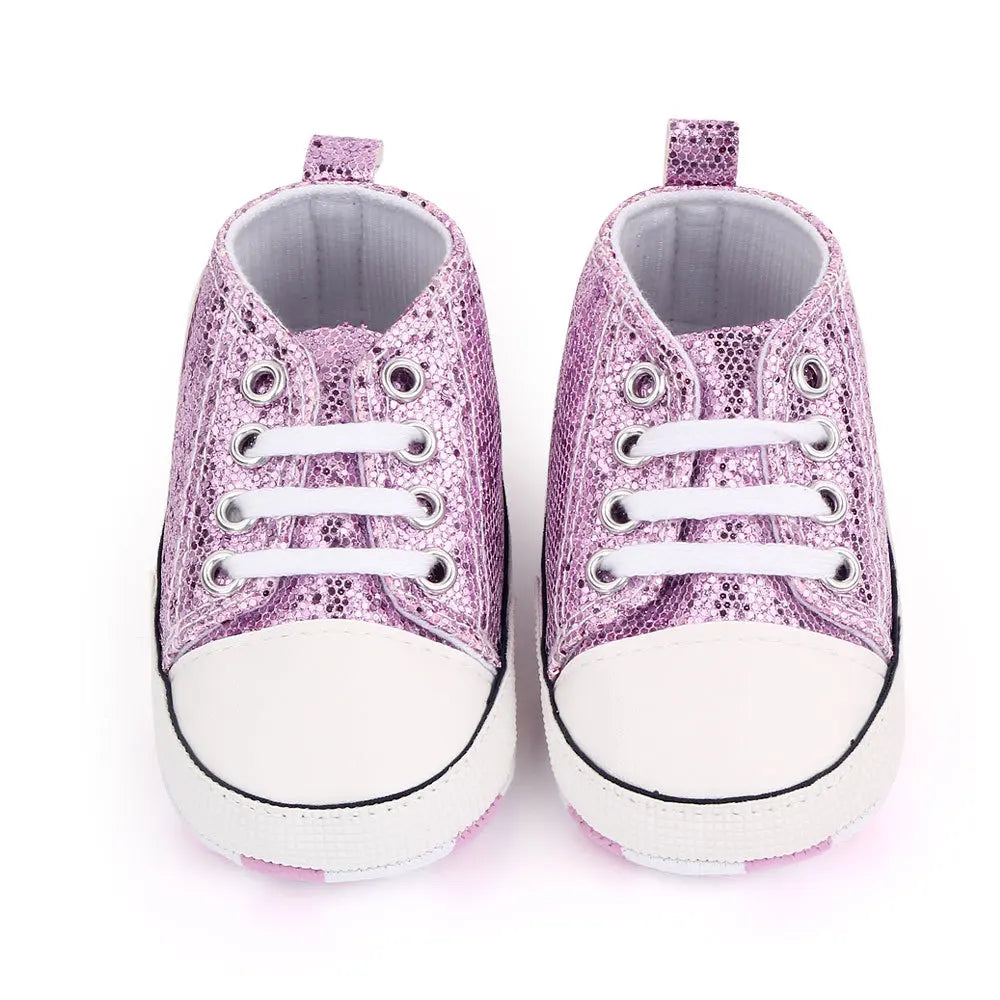 Baby Sequined Canvas Shoes - Stylish Casual First Walking Shoes