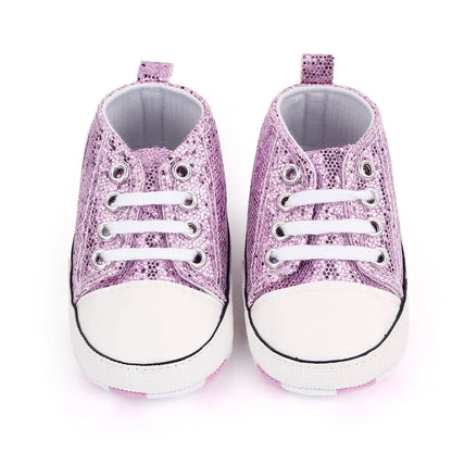 Baby Sequined Canvas Shoes - Stylish Casual First Walking Shoes