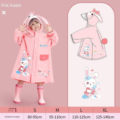 Cartoon Raincoat with Storage Bag