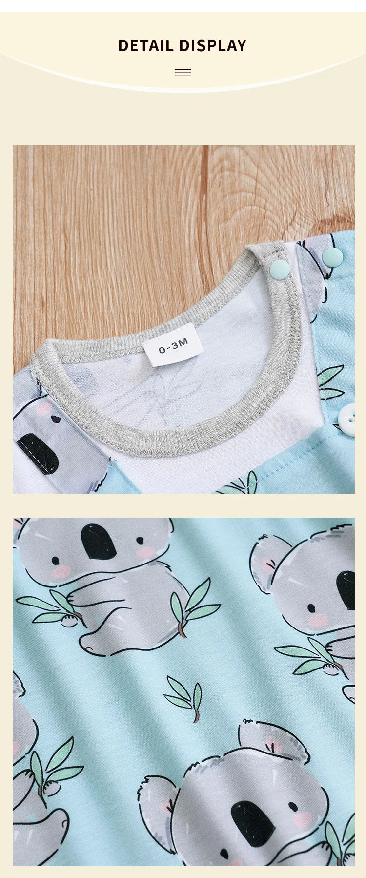 Koala Print Newborn Romper (0-18 Months)