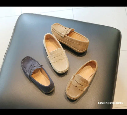 Stylish Solid Color Leather Shoes for Boys