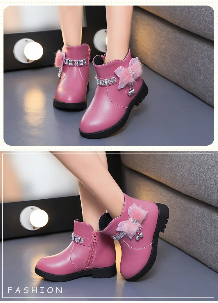 Cozy Mid-Length Leather Boots for Stylish Kids