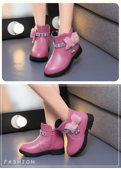 Cozy Mid-Length Leather Boots for Stylish Kids