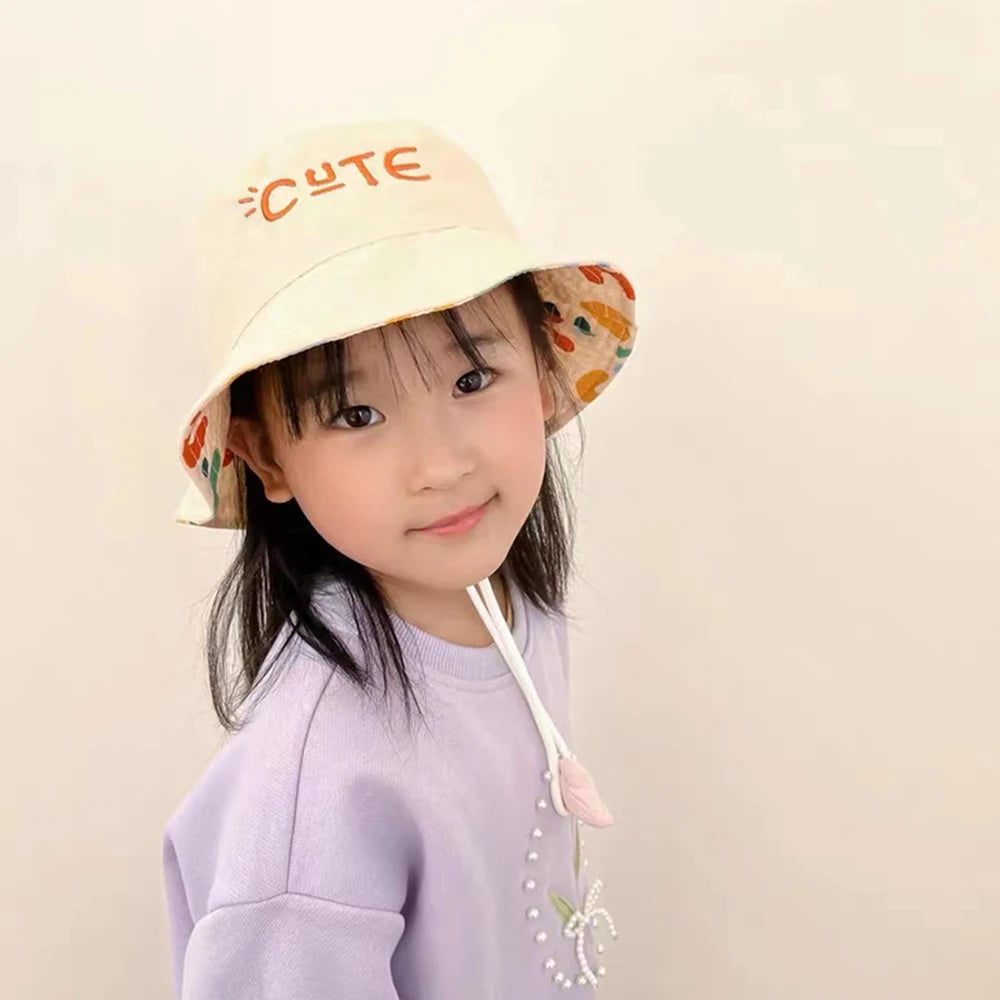 Double-Sided Kids Bucket Hat: Cute and Versatile Sun Protection