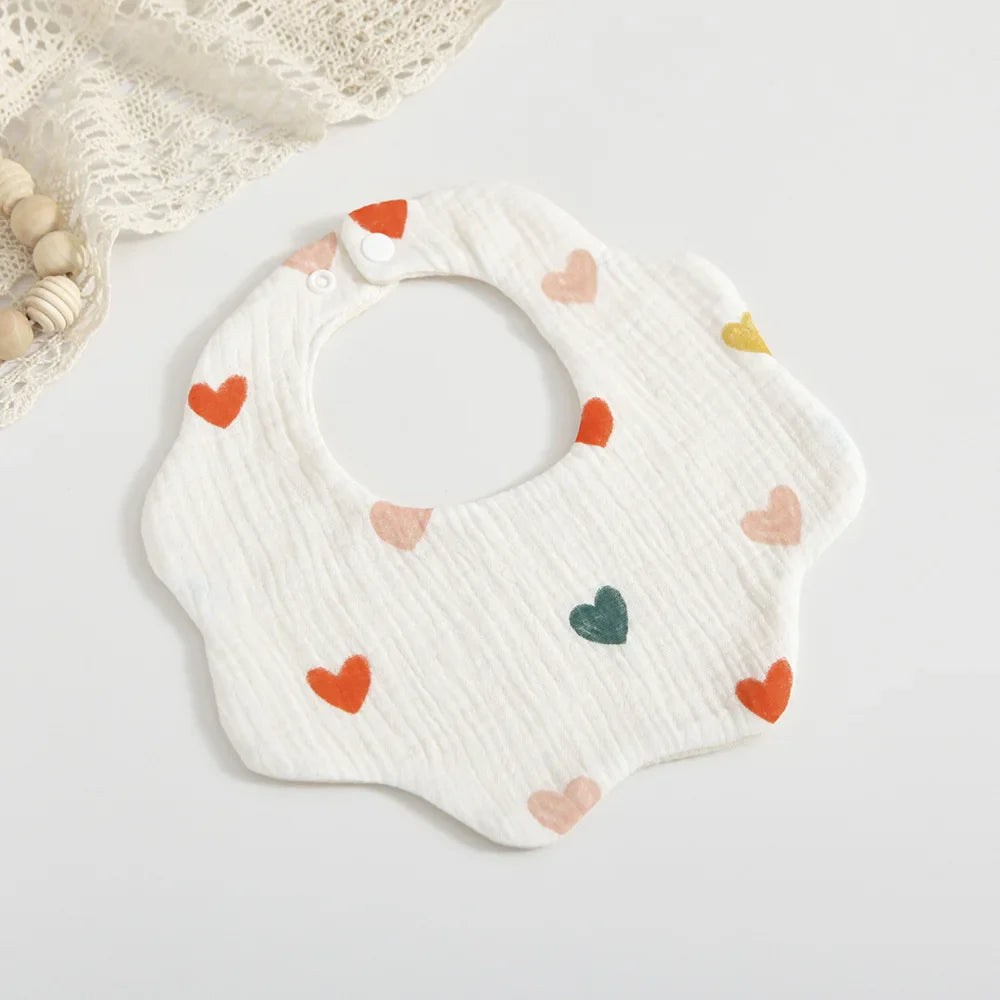 Soft Cotton Petal Print Baby Feeding Bibs