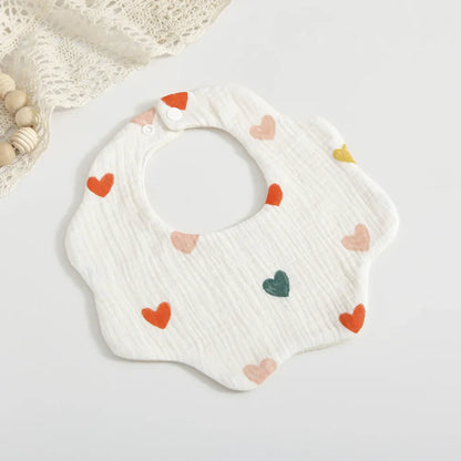 Soft Cotton Petal Print Baby Feeding Bibs