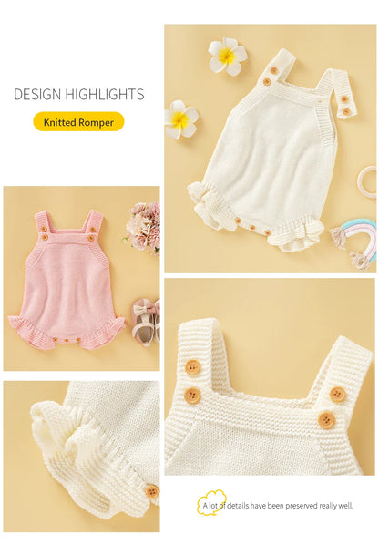 Knitted Baby Girls Summer Rompers