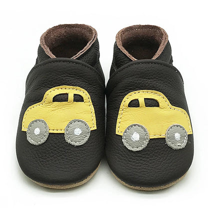 Cow Leather Baby Booties - Soft Soles, Non-Slip Infant Shoes