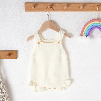 Knitted Baby Girls Summer Rompers