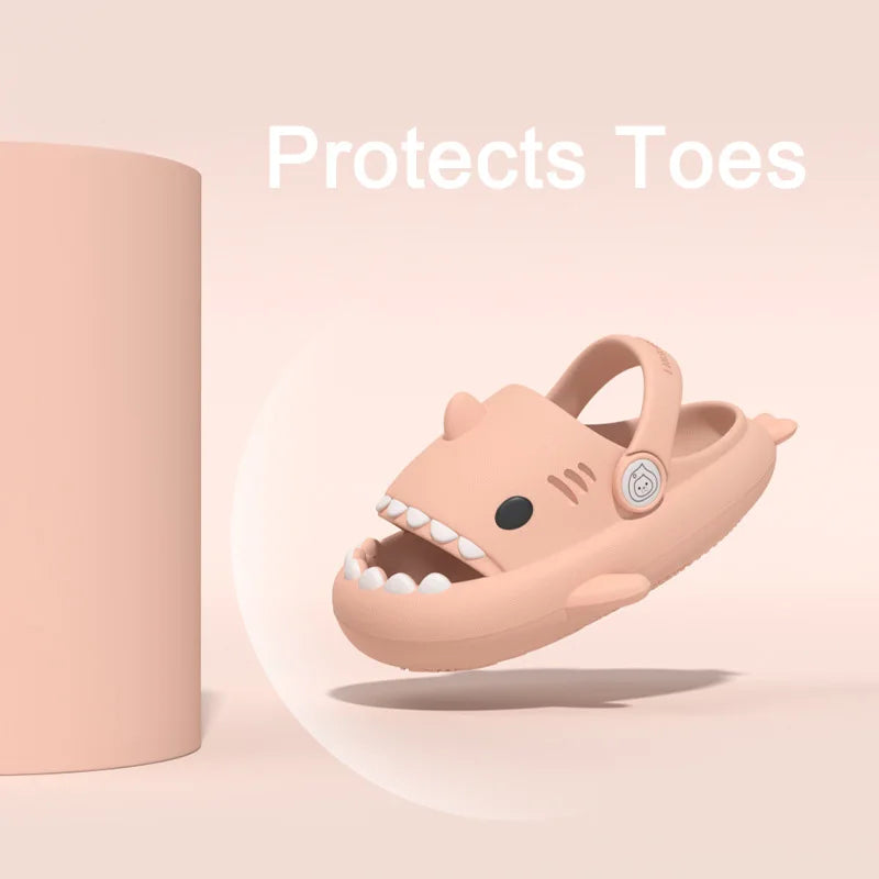 Shark Cartoon Sandals: Summer Kids' Non-slip Soft Sole Slippers