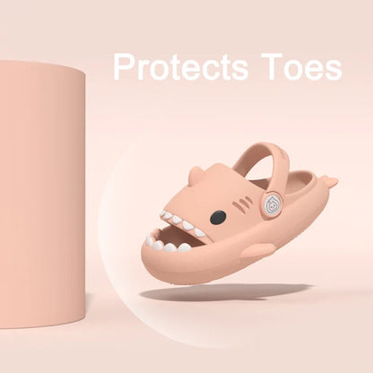 Shark Cartoon Sandals: Summer Kids' Non-slip Soft Sole Slippers