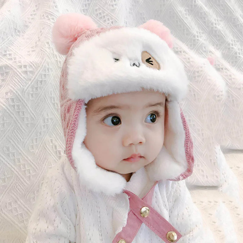 Cute Plush Baby Hat - Autumn/Winter Warmth