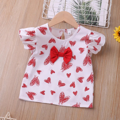 Heart Printed Clothes for Baby Girls
