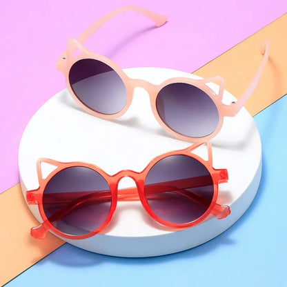 Cat-Ear Shaped Kids Sunglasses: Fashionable UV Protection
