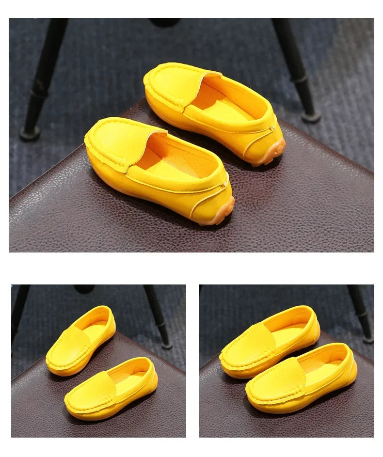 Kids' PU Leather Slip-On Moccasin Loafers