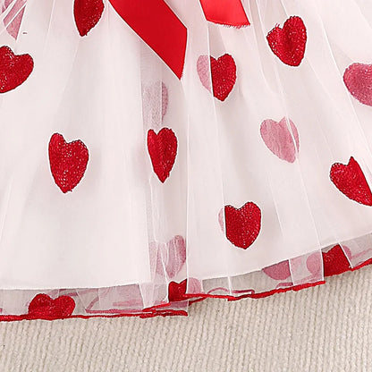 Summer Ruffled Love Mesh Girl Dresses