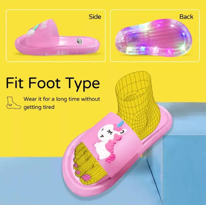 Cartoon Unicorn Slippers: Lighted Fashion for Kids