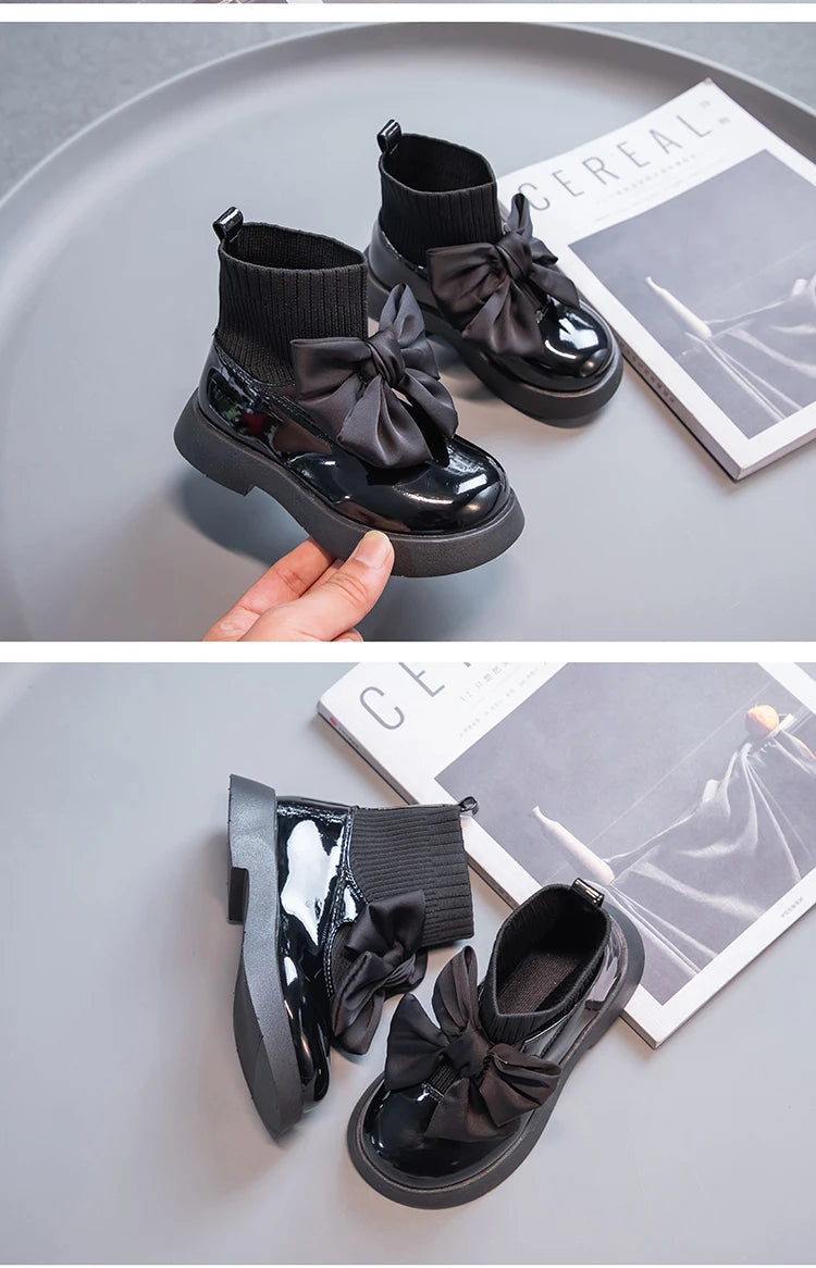 Girls Sock Boots: Elegant and Non-slip School Shoes