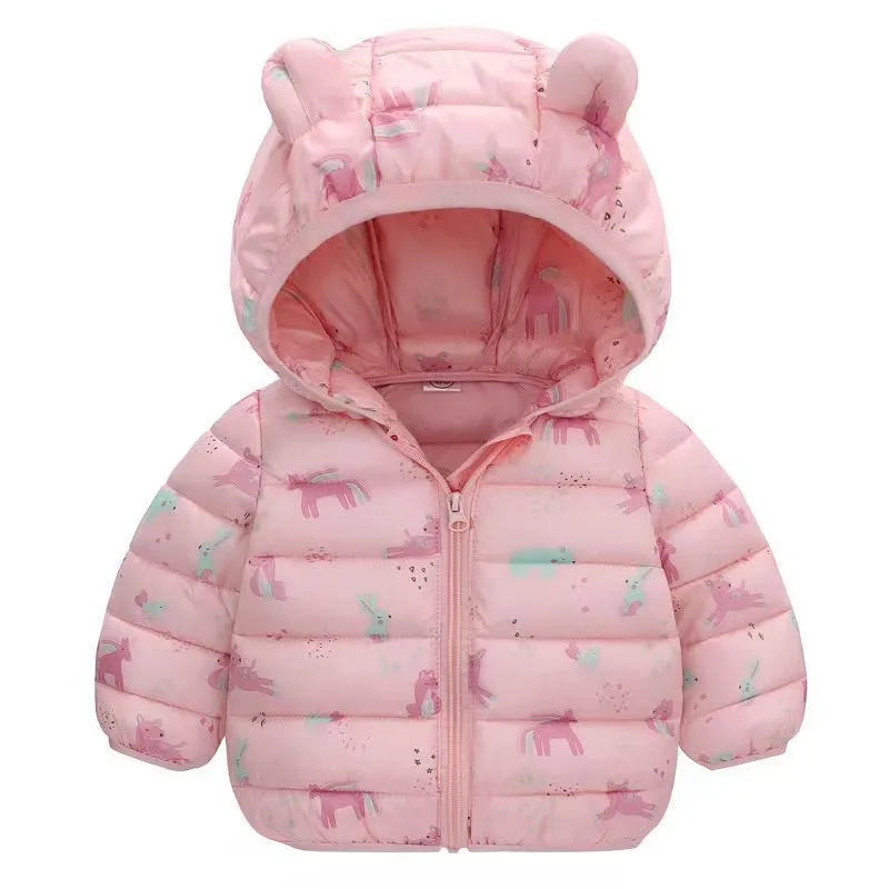 Baby Cartoon Bear Zipper Jackets: Autumn/Winter Hooded Coats