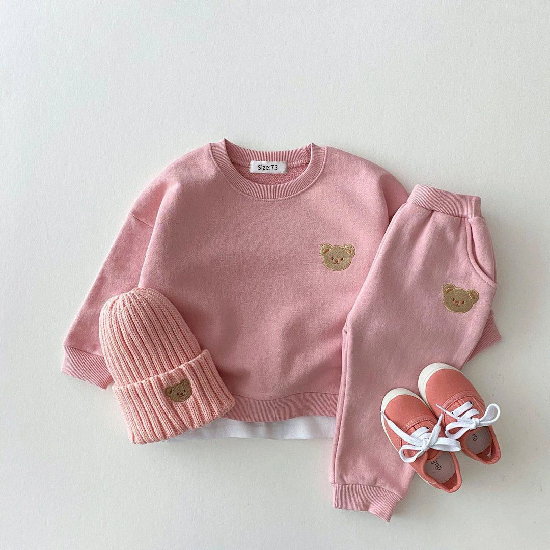 Fashion Toddler Bear Sweatshirt Set