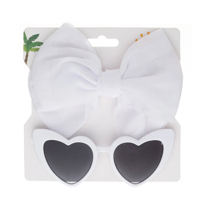 Heart Sunglasses & Bow Headband Set: Kids Fashion
