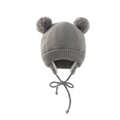 Cute Knitted Pompom Baby Hat & Glove - Winter Essential for Newborns