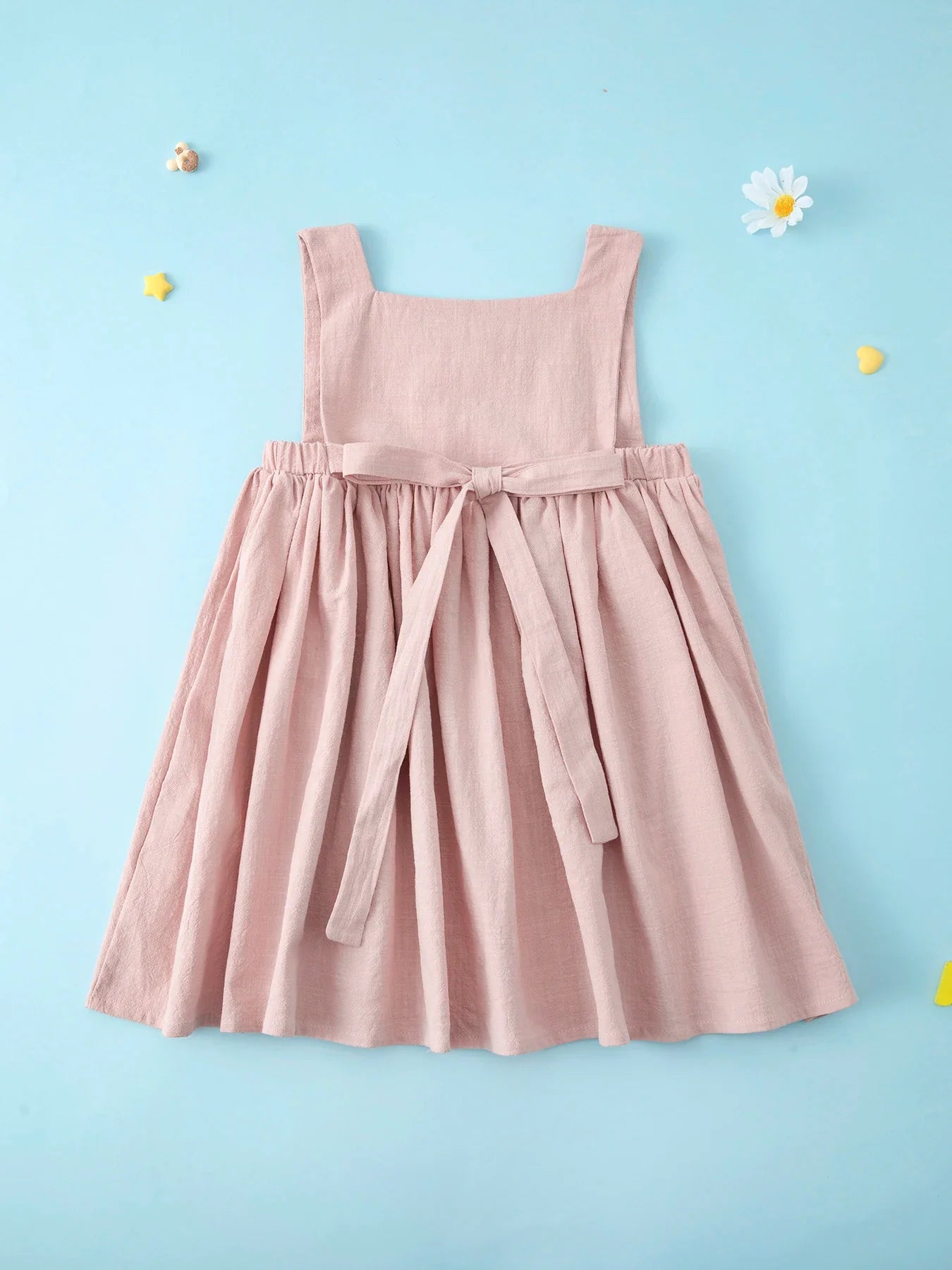 Summer Princess Dress: Solid Color Pleated Sleeveless Cotton
