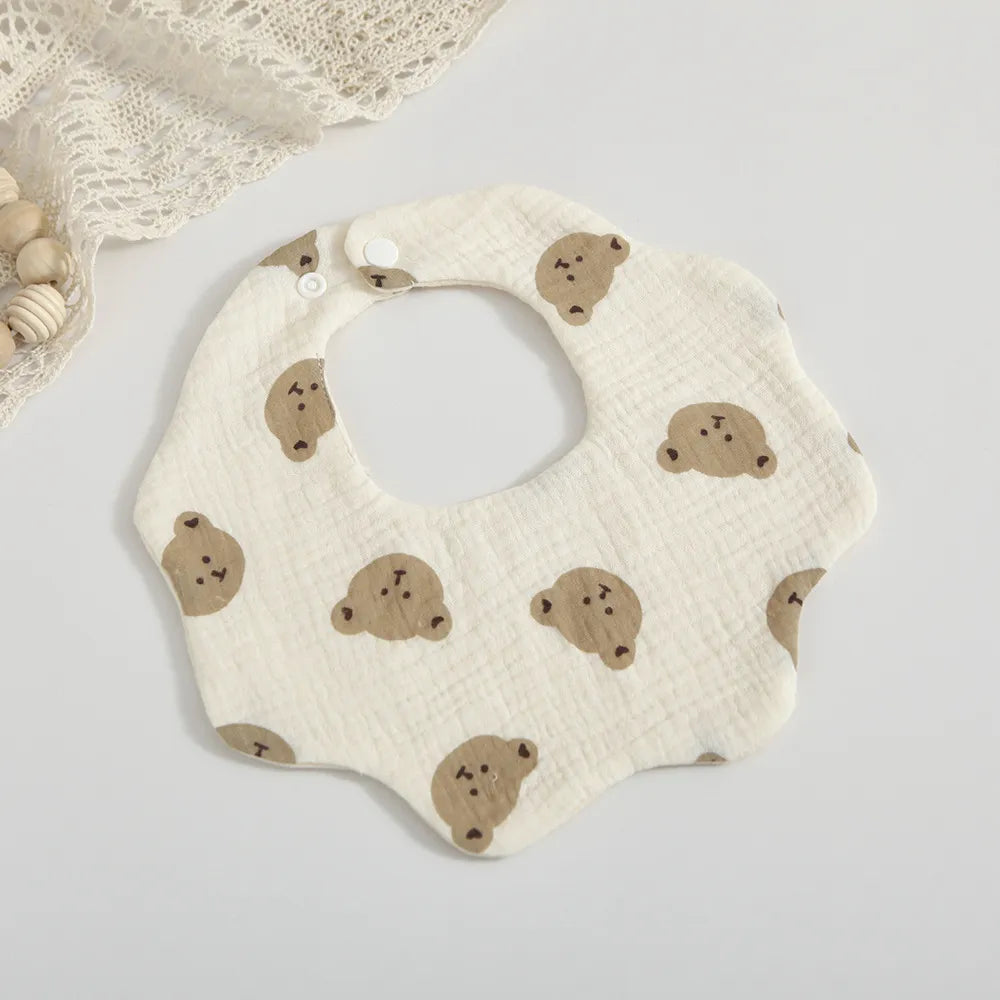 Soft Cotton Petal Print Baby Feeding Bibs