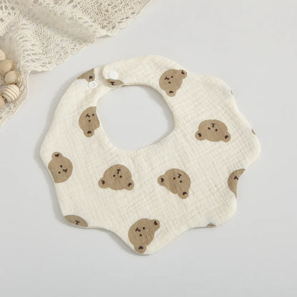 Soft Cotton Petal Print Baby Feeding Bibs