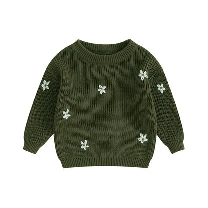 Cute Flower Knit Sweater - Cozy Knitwear for Newborns