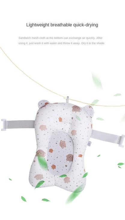 Cartoon Baby Bath Pad - Non-Slip, Foldable, Comfortable